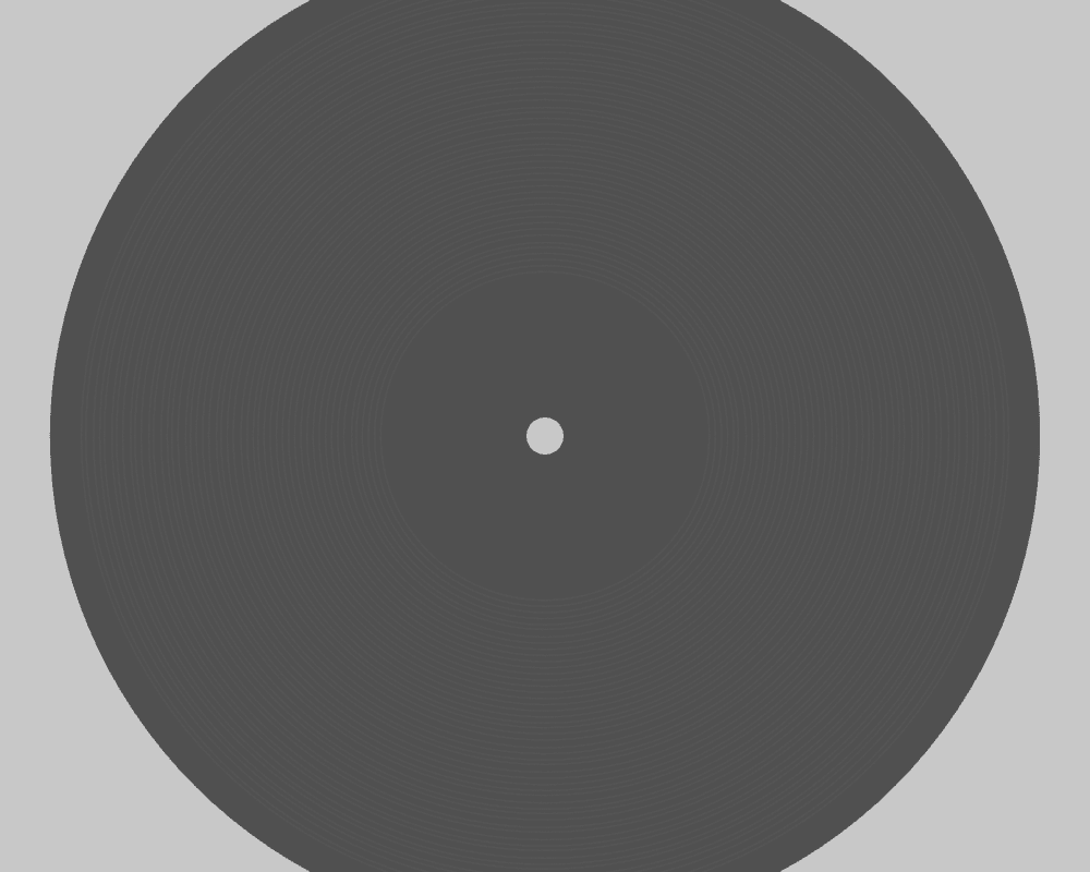 Disco de vinil decorativo vista superior mostrando sulcos concêntricos e furo central