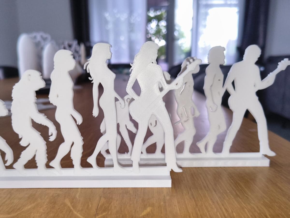 Escultura Artesanal Evolução do Baixista