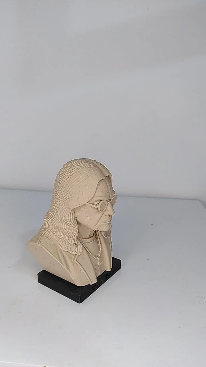 Busto Ozzy Osbourne - detalhe lateral