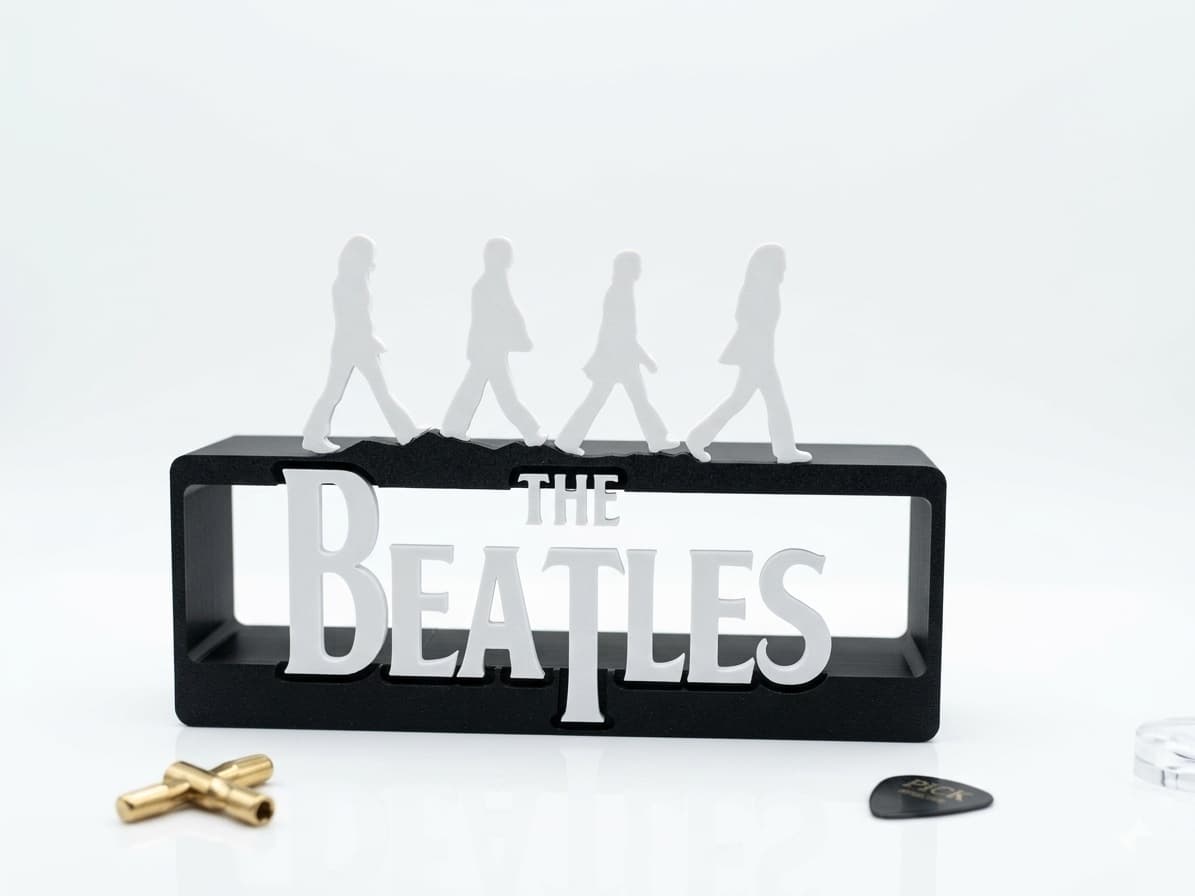 The Beatles - Escultura 3D com detalhes e acessórios musicais